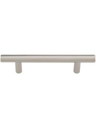 Mid-Century Brass Bar Pull - 3 1/2 inch Center to Center in Polished Nickel.